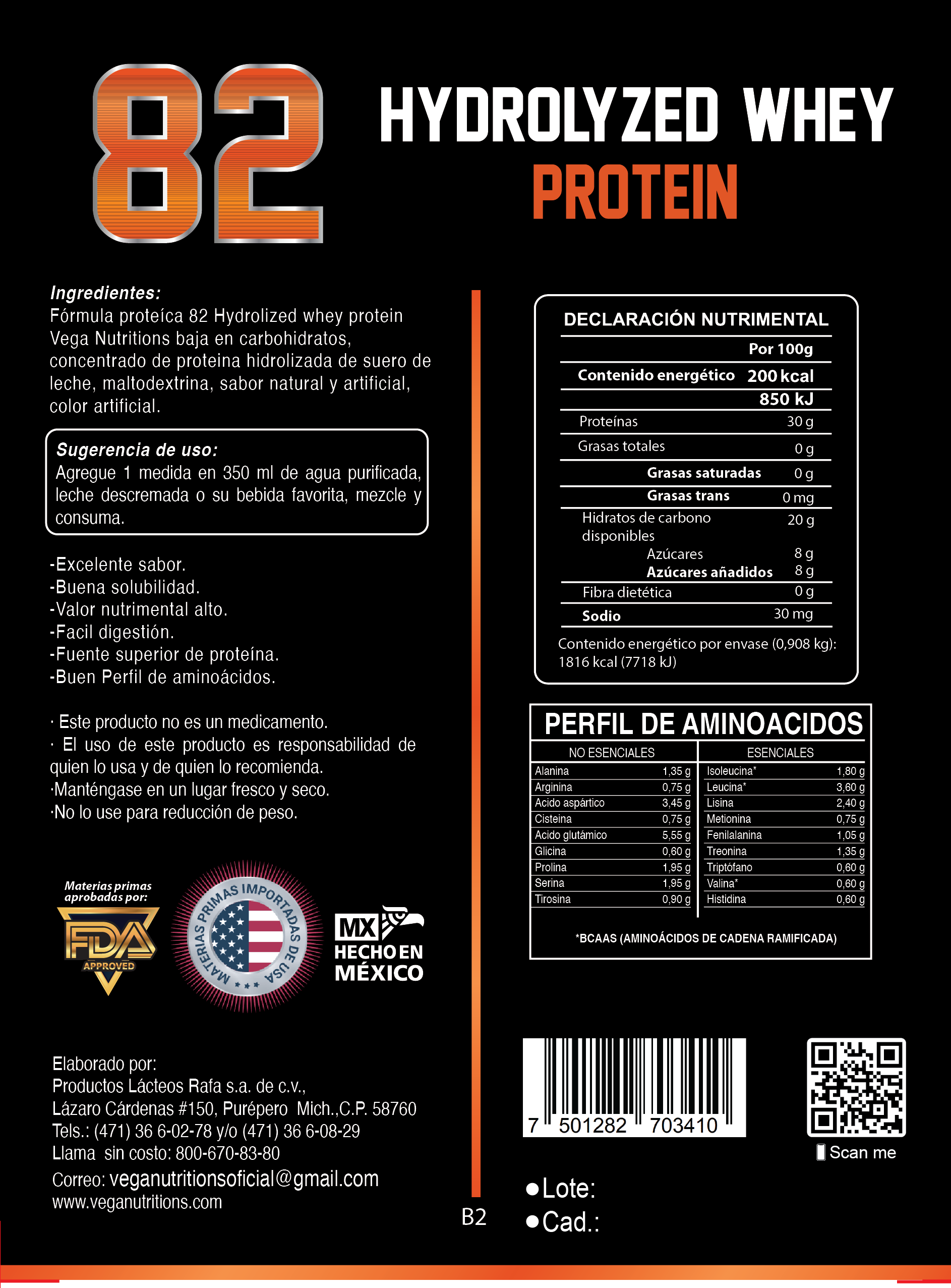 82 HYDROLYZED PROTEIN 2LB