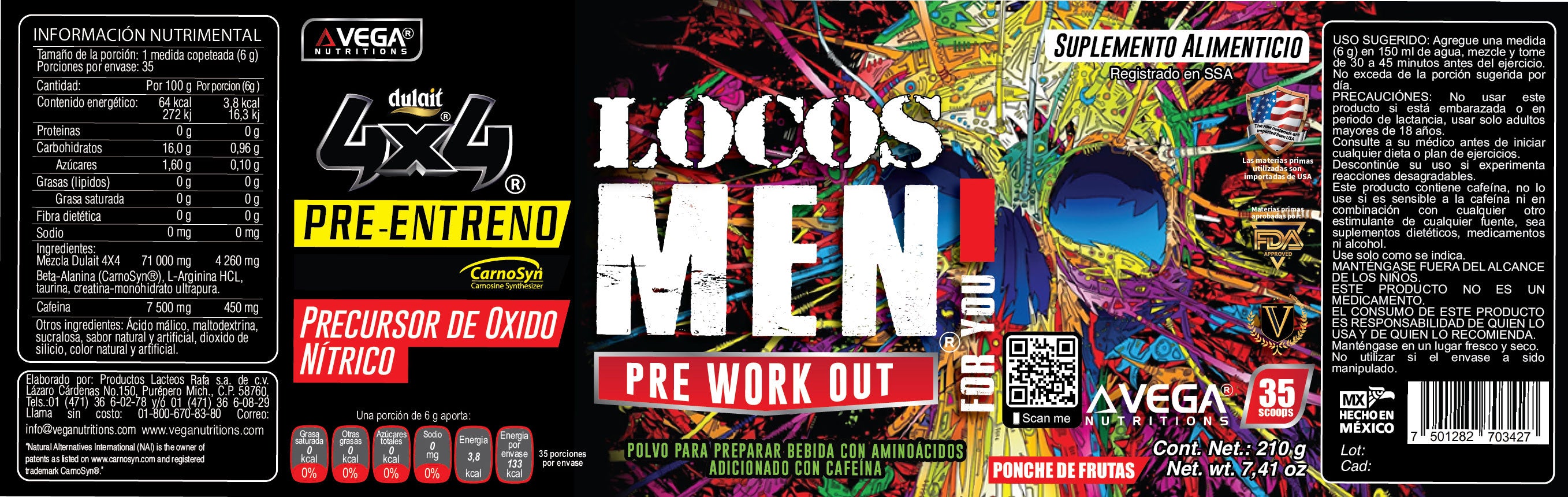 LOCOS MEN PRE-WORKOUT 210g