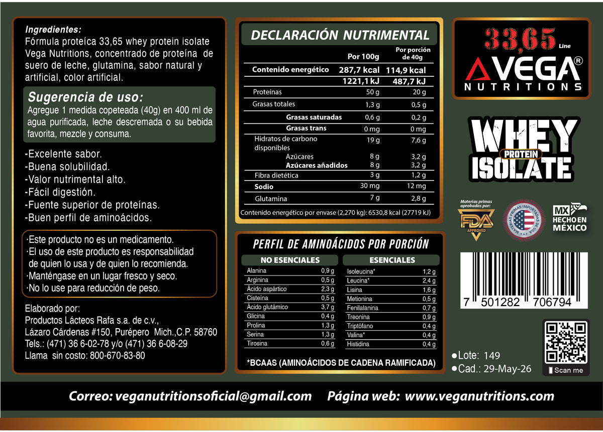 Etiqueta e información nutrimental