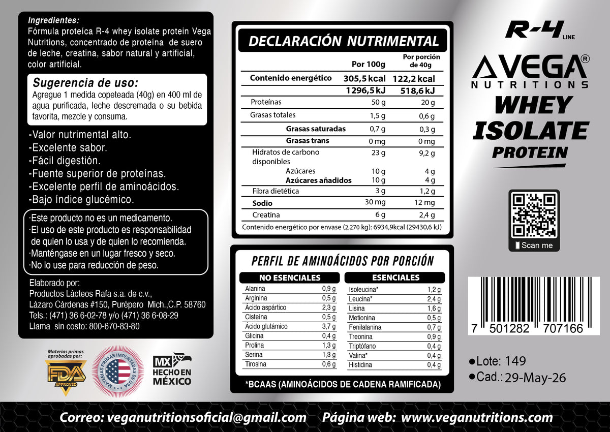 Etiqueta e información nutrimental