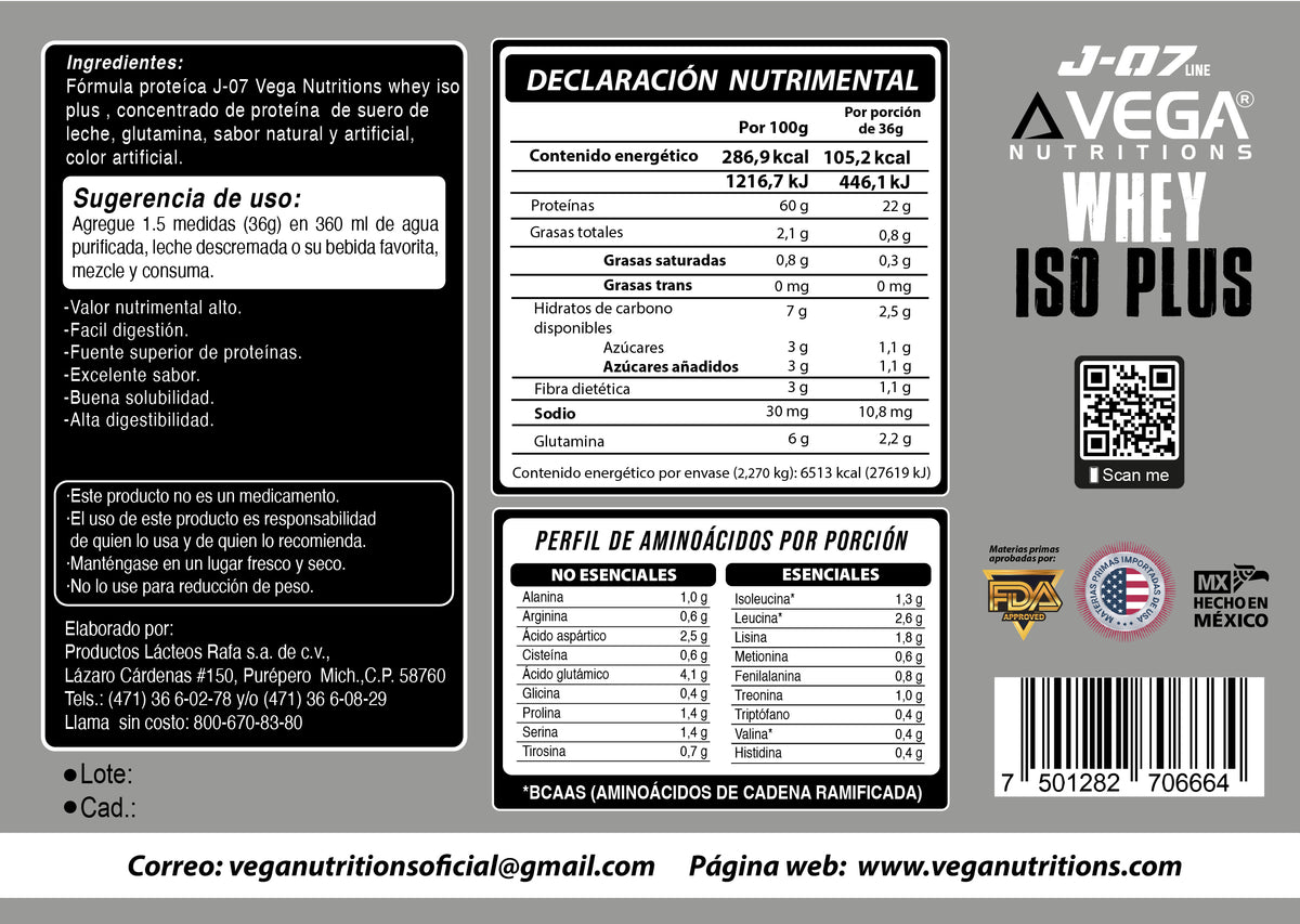 Etiqueta e información nutrimental
