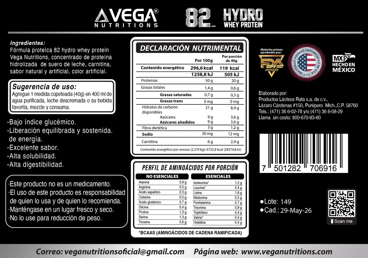 Etiqueta e información nutrimental