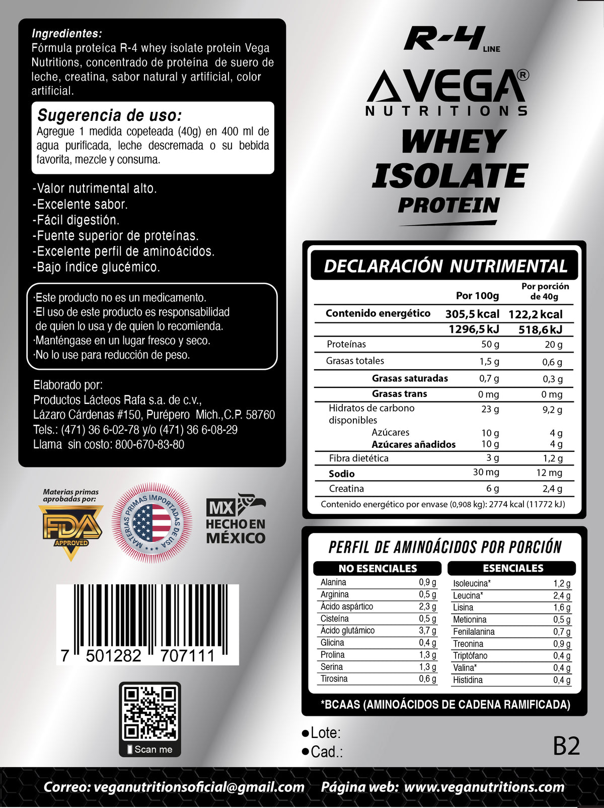 Etiqueta e información nutrimental