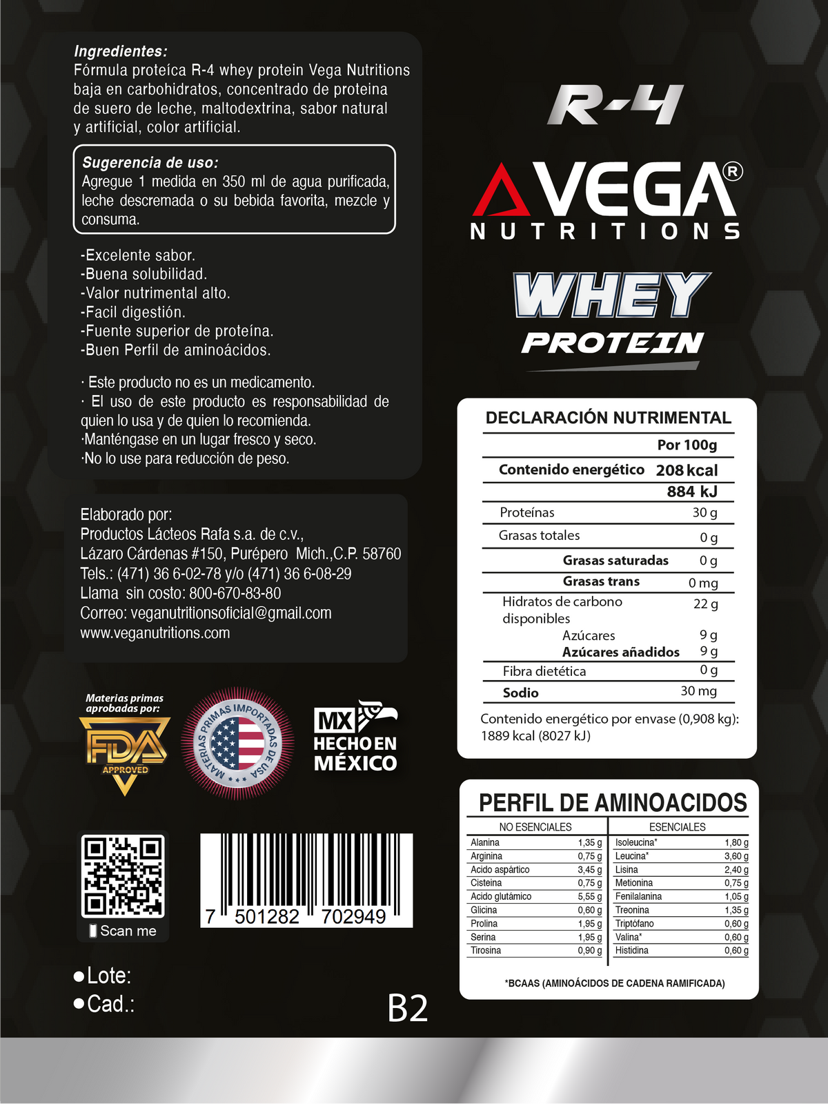 Etiqueta e información nutrimental